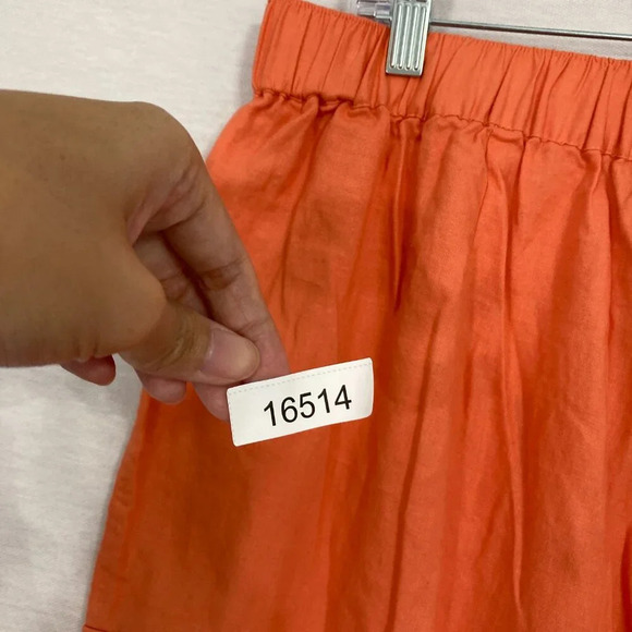 New New York & Company Orange Linen Blend Cargo Tie Front Pull-on Pants XL - Picture 11 of 11